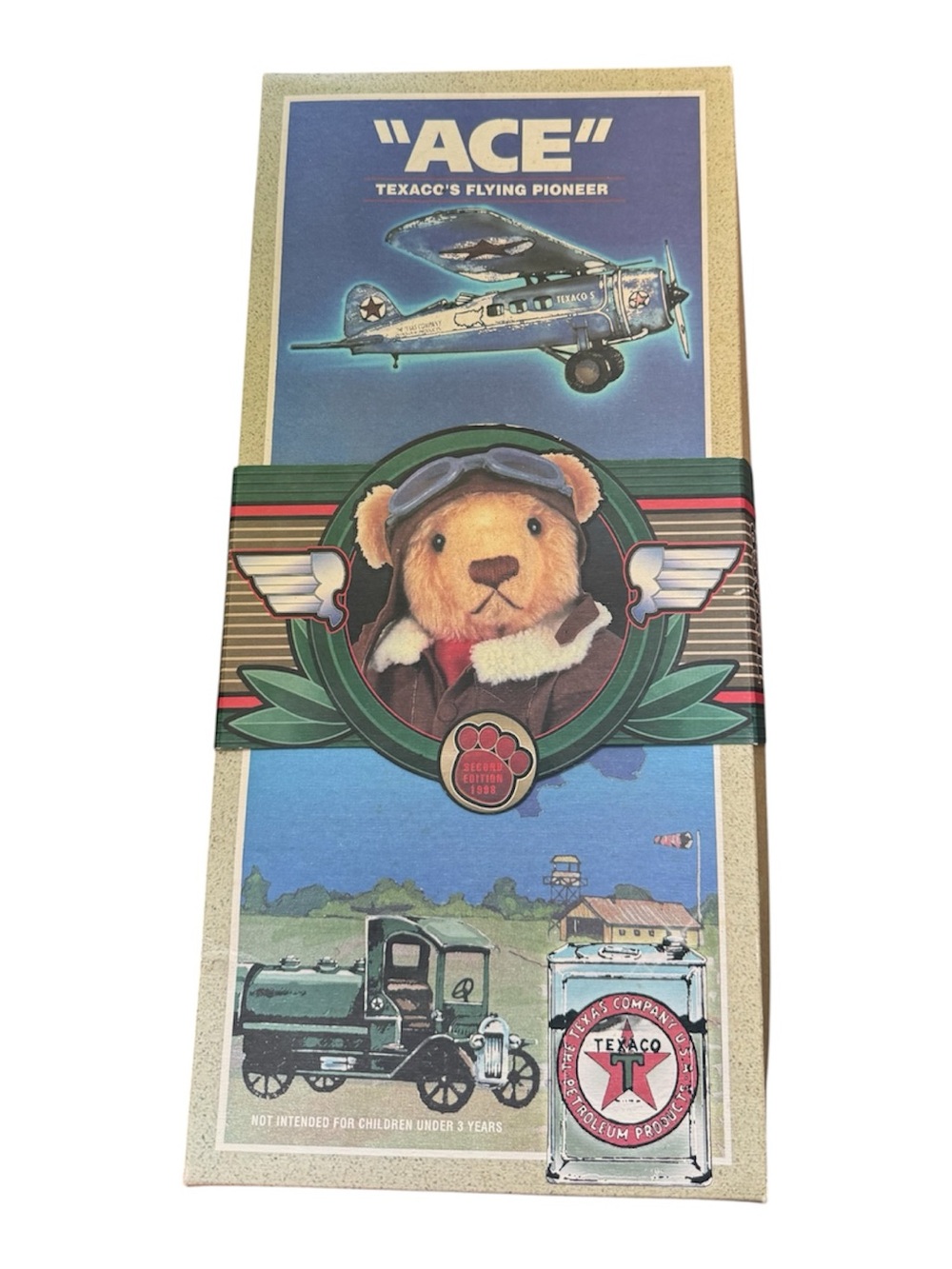 “ACE” Texaco Flying Pioneer Bear Second Edition Vintage 1998 Brand new in Box